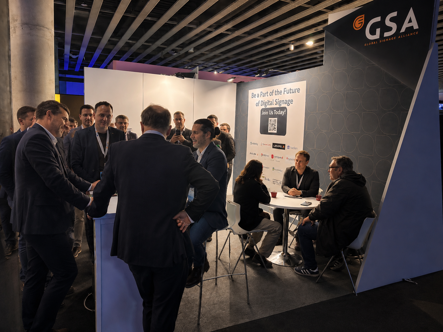 Sieko performing at the Global Signage Alliance stand during ISE Barcelona
